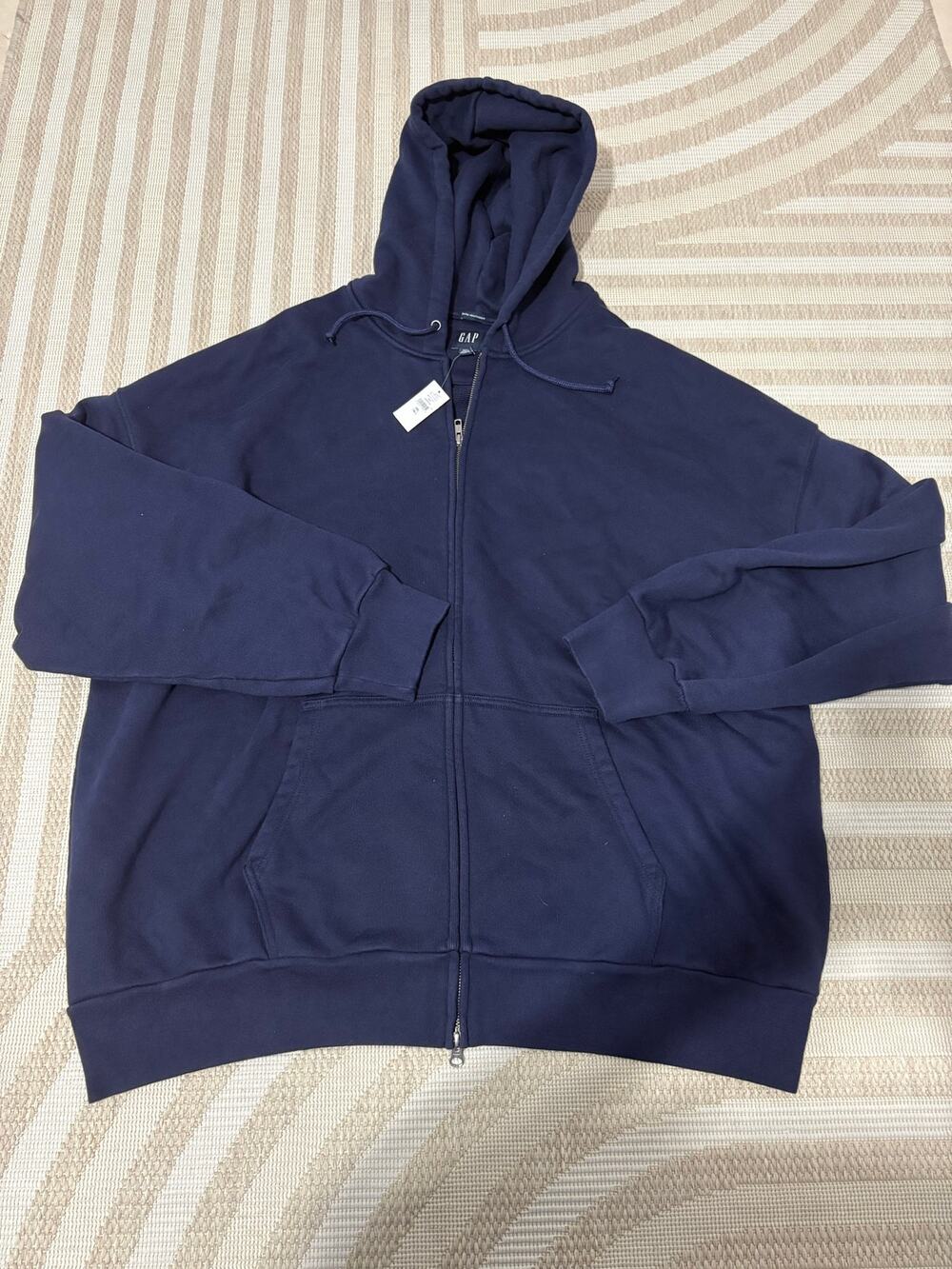 GAP Men's Extra Heavy Weight XXL Tall Full Zip Navy Hoodie NWT